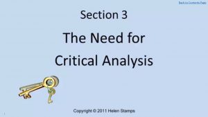 Worrkbook The Need for Critical Analysis Screenshot